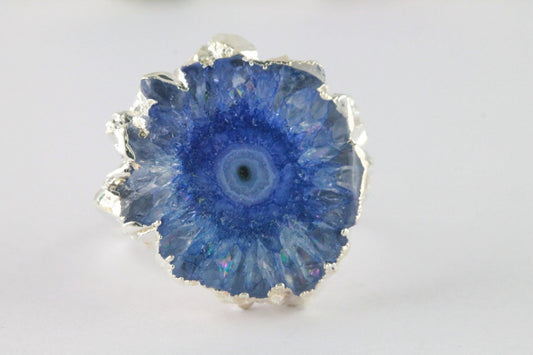 Beautiful Solar Quartz Handmade Ring, Unique Gift Idea for Her, Elegant Solar Quartz Flower Ring, Gifts For Her, Free Shipping, 25-30 mm - Meena Design