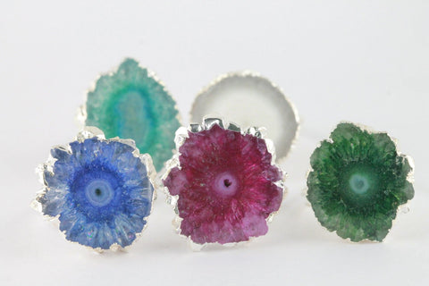 Beautiful Solar Quartz Handmade Ring, Unique Gift Idea for Her, Elegant Solar Quartz Flower Ring, Gifts For Her, Free Shipping, 25-30 mm - Meena Design