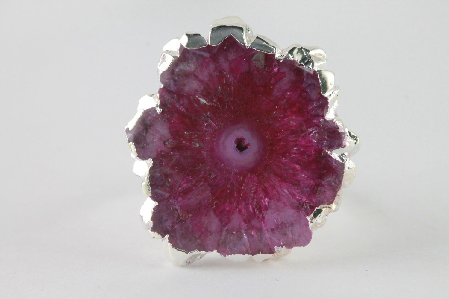 Beautiful Solar Quartz Handmade Ring, Unique Gift Idea for Her, Elegant Solar Quartz Flower Ring, Gifts For Her, Free Shipping, 25-30 mm - Meena Design