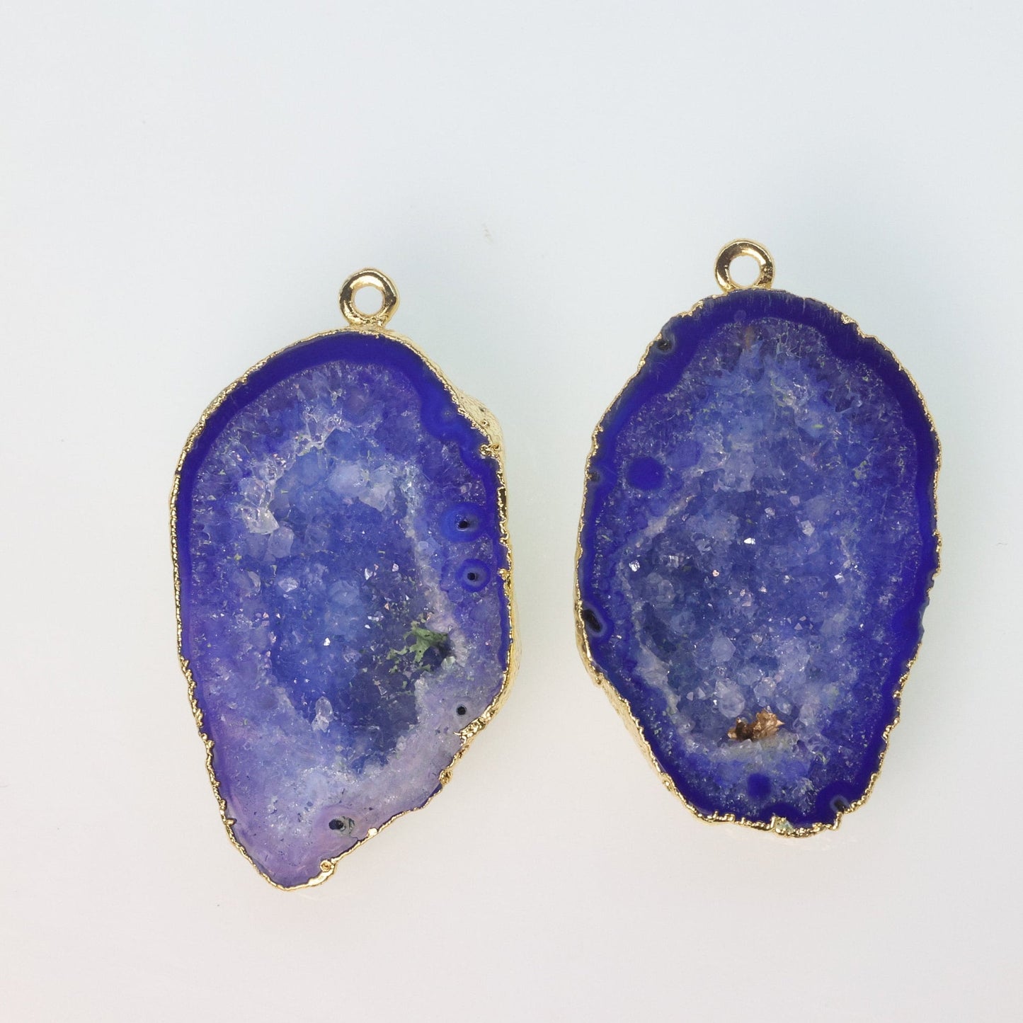 Blue Agate cave druzy or tobasco druzy geode Pairs For Earrings ***You can Order Exact Pairs as in Photos*** - Meena Design