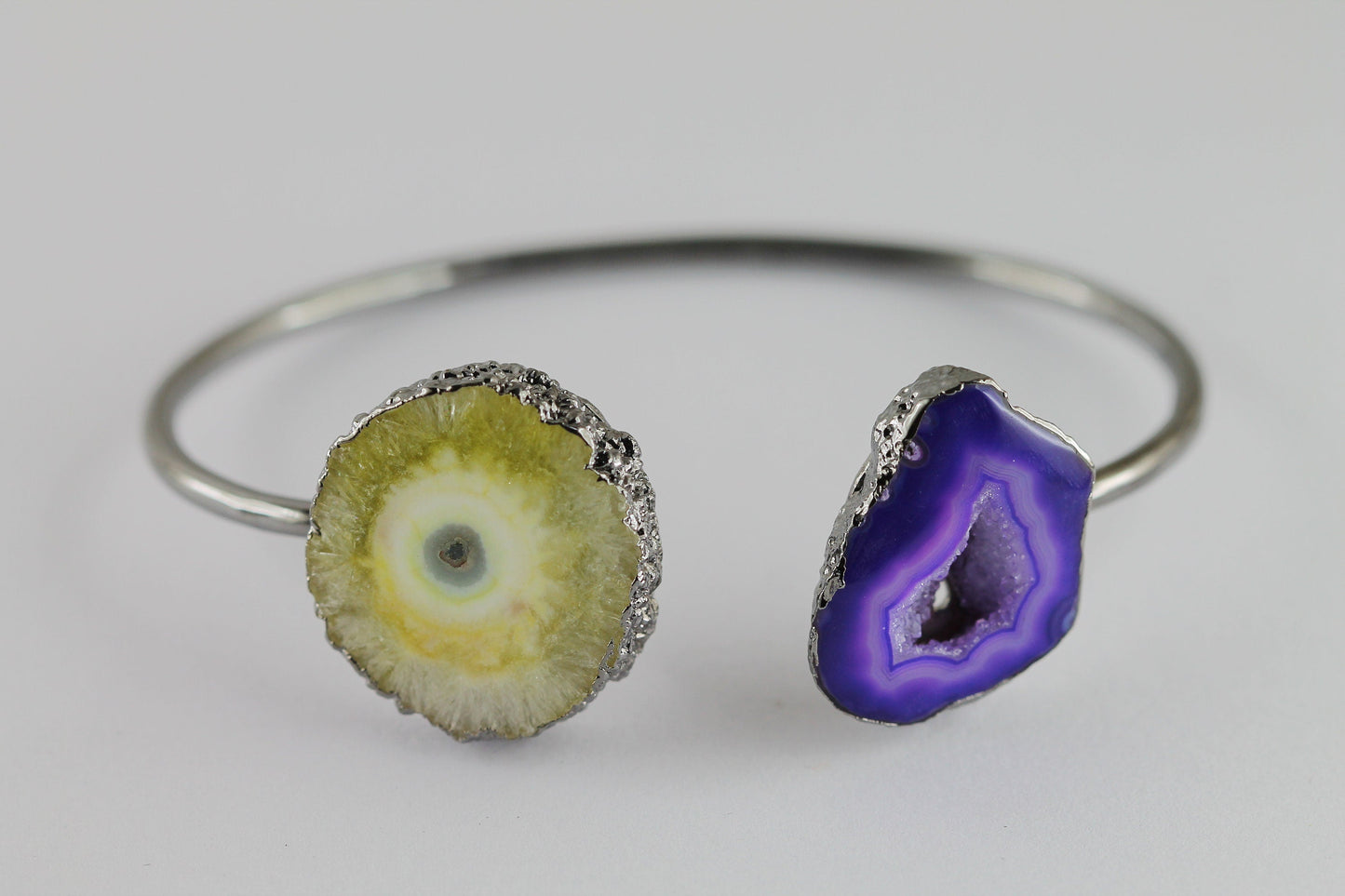 Bracelet Solar Quartz Agate Geode Druzy Edged Bracelet - Meena Design