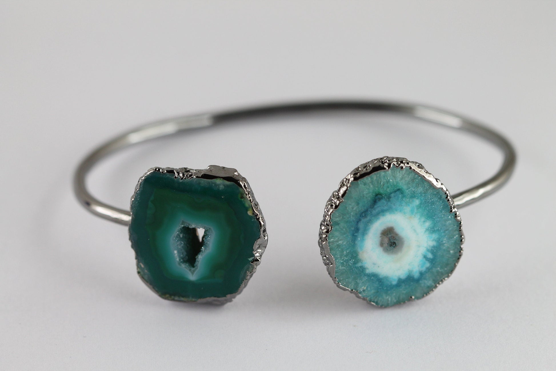 Bracelet Solar Quartz Agate Geode Druzy Edged Bracelet - Meena Design