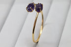 Bracelets Amethyst Raw natural gemstone gold plated - Meena Design