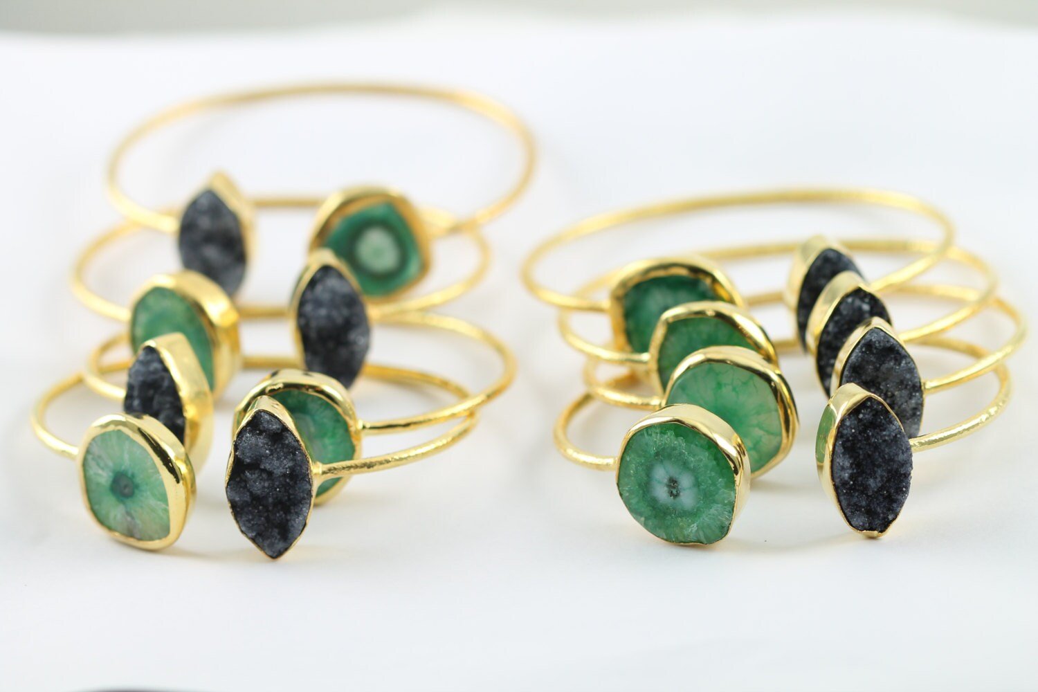 Bracelets Natural Solar Quartz And Druzy - Meena Design