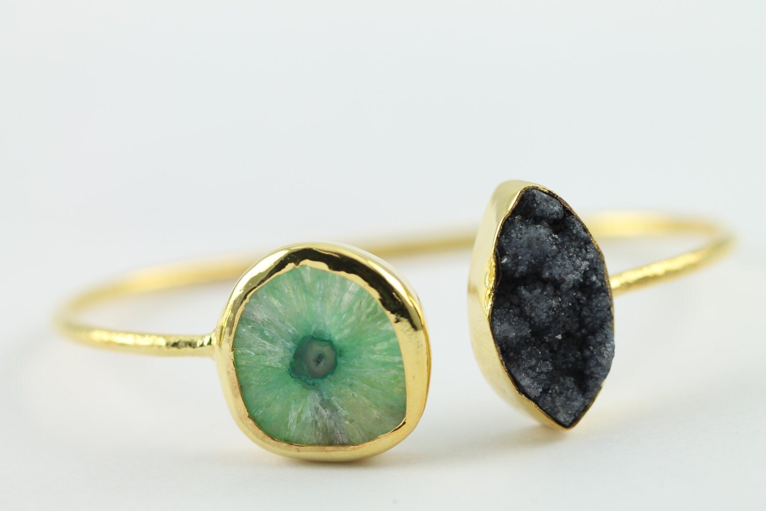 Bracelets Natural Solar Quartz And Druzy - Meena Design