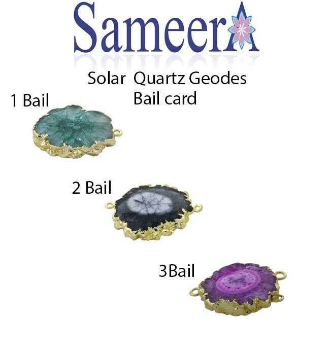 Connector, Gemstone, Solar Quartz, stalactite, Natural Gemstones, Slice, Druzy, Wholesale Gemstones, Unique Gemstones, One-of-a-kind - Meena Design
