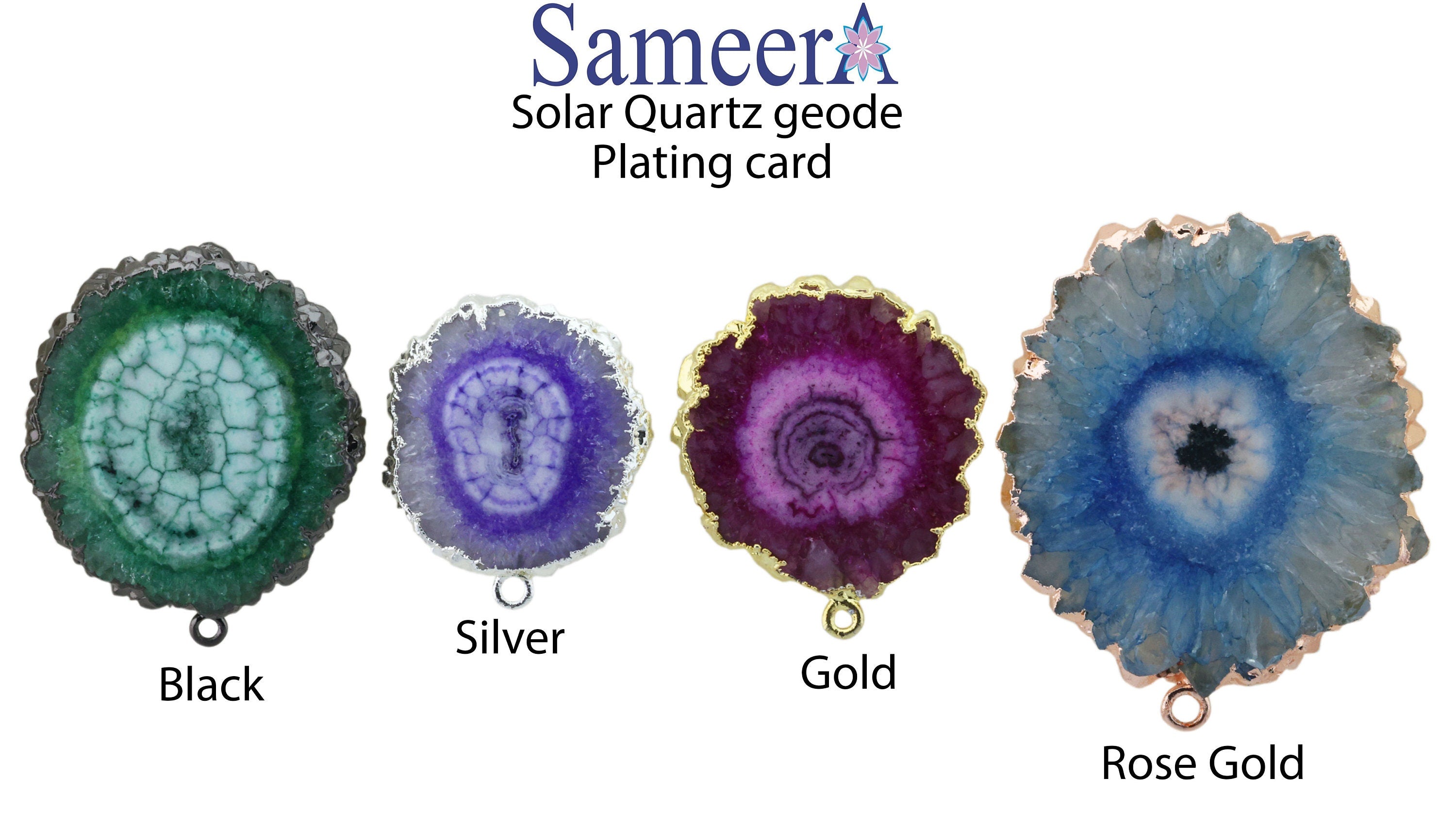 Connector, Gemstone, Solar Quartz, stalactite, Natural Gemstones, Slice, Druzy, Wholesale Gemstones, Unique Gemstones, One-of-a-kind - Meena Design
