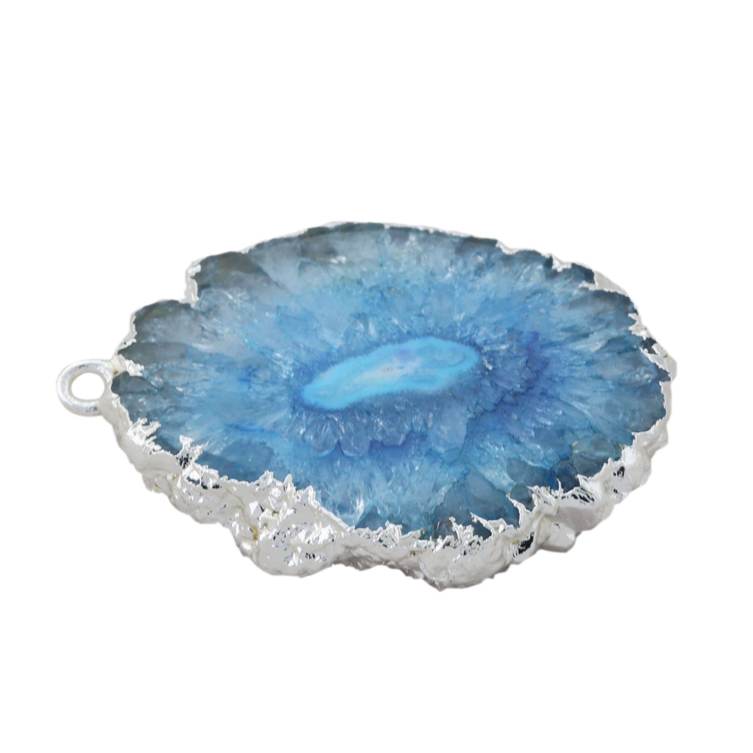 Connector, Natural Gemstone, Pendants Solar Quartz, Solar Quartz, Stalactite, Quartz, Flower Druzy, DIY necklaces, DIY Bracelets, 35-40 MM - Meena Design