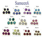 Connector Natural Solar * Gold Charms Solar Quartz * Silver SolarQuartz * stalactite * Rose Gold Quartz * Natural Gemstones * Slice * Quartz - Meena Design