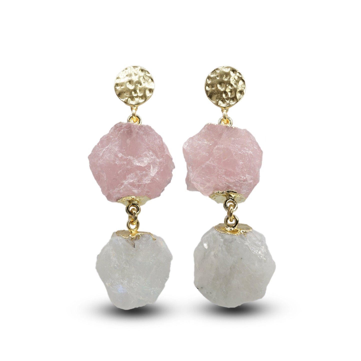 Crystal Raw Birthstone Earring, Natural Gemstone Earrings - Meena Design