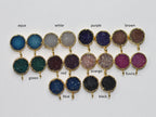 DIY Druzy Earrings, Round Stud Earrings, Loop Connector Earrings, Gold Earring Finding, Gold Plated Studs - Meena Design
