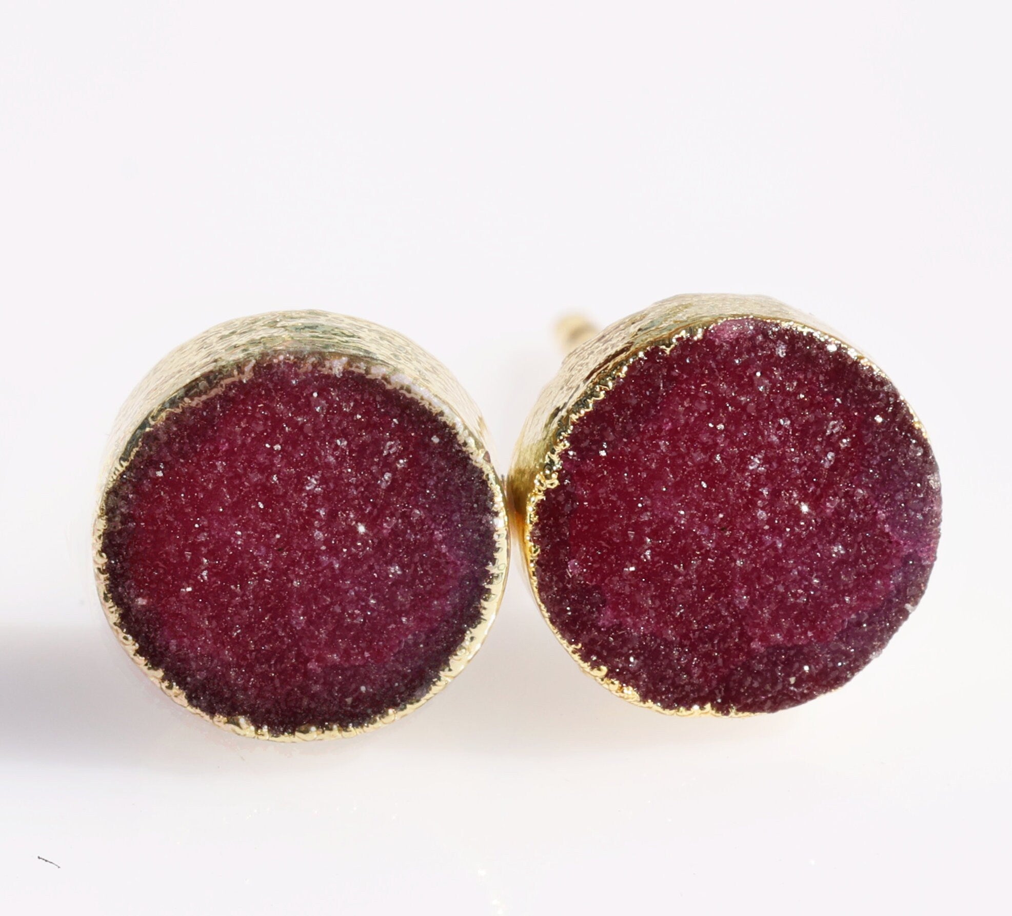 Druzy Earring,Crystal Earring,Gemstone Earring,Round Earring,Agate Earring,Druzy Jewelry,Gift For Her,Earring For Her,10MM,Wholesale - Meena Design