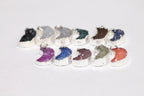 Druzy Moon, Natural Gemstone, Silver Edged, Single Bail, Dainty Crescent , 7 mm - Meena Design