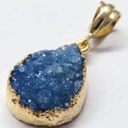 druzy Pendants, 15 * 20 MM, Natural Quartz gemstone, wholesale druzy pendant necklace, Druzy Pear, Gem Stone Pendants - Meena Design