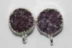 Druzy Round Gemstones Gold Edged DIY Earring - Meena Design