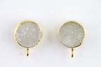 Ear Post Druzy Gold Plated Bezel - Meena Design
