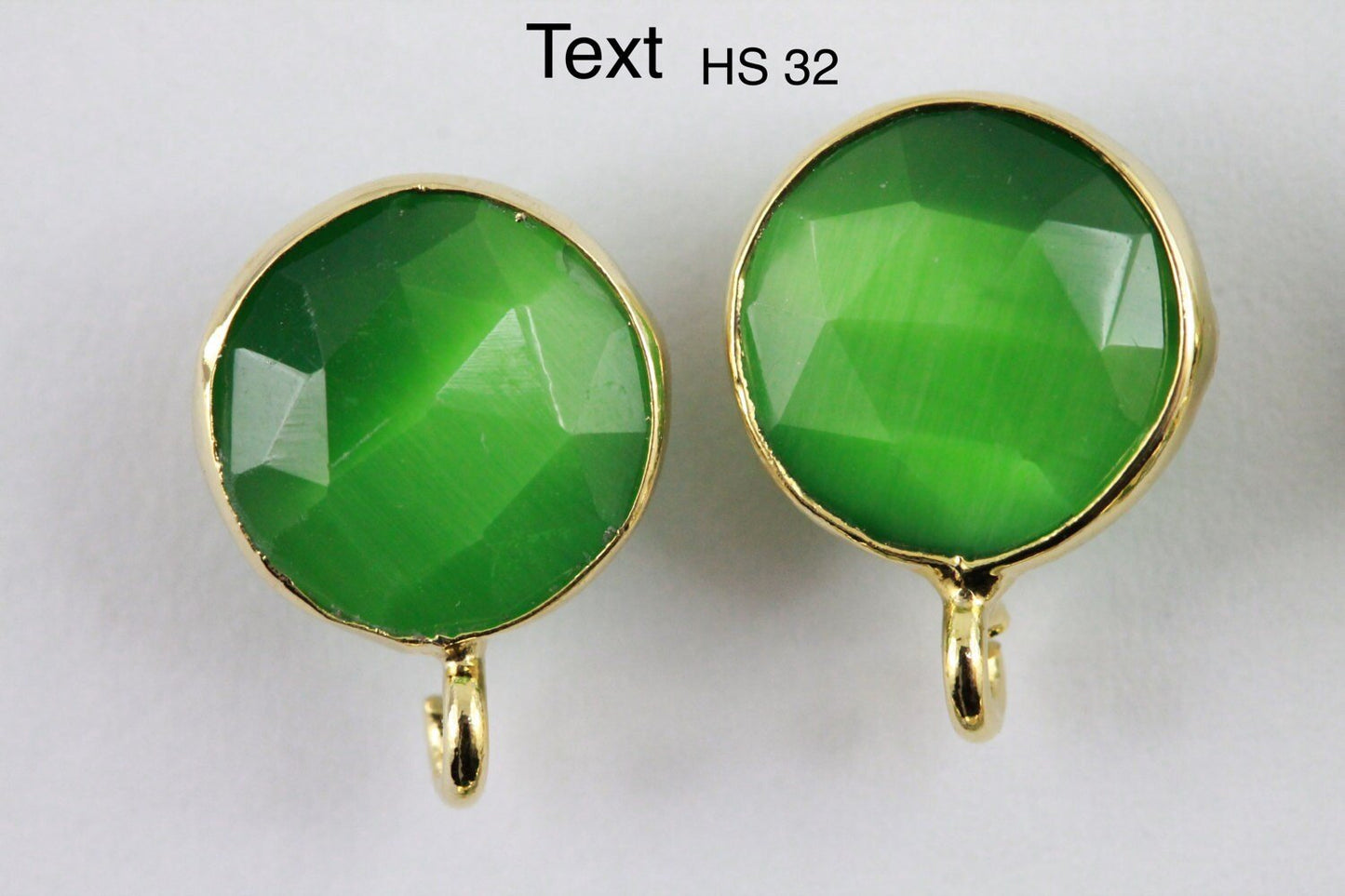 Earpost Catseye DIY Earrings Studs, 10 MM - Meena Design
