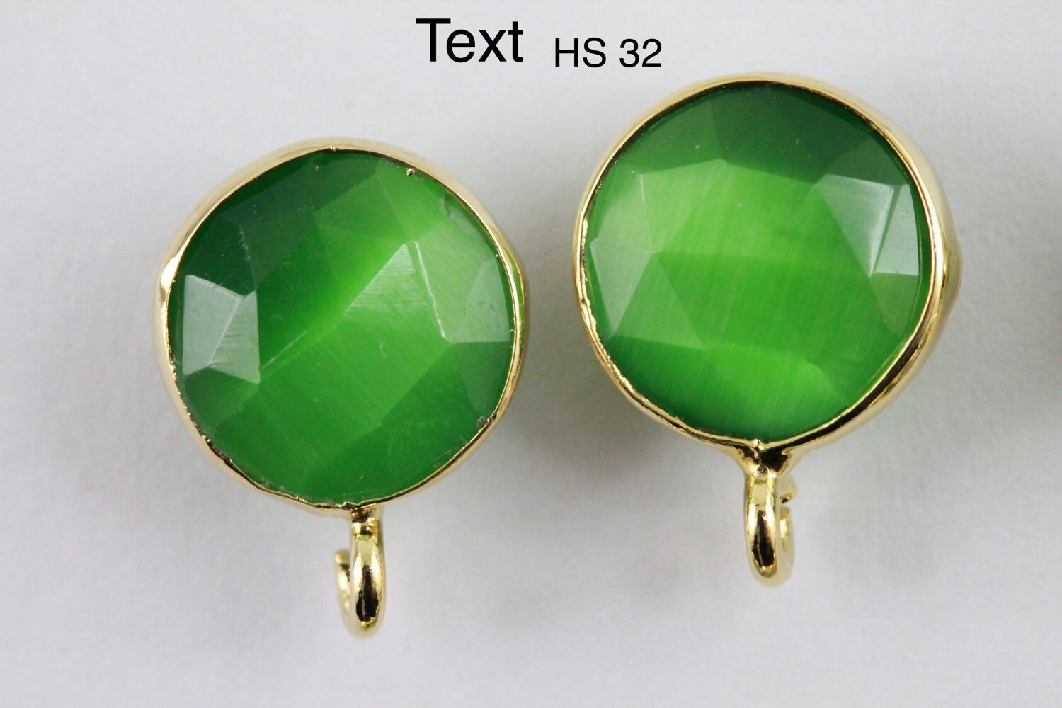 Earpost Catseye DIY Earrings Studs, 10 MM - Meena Design