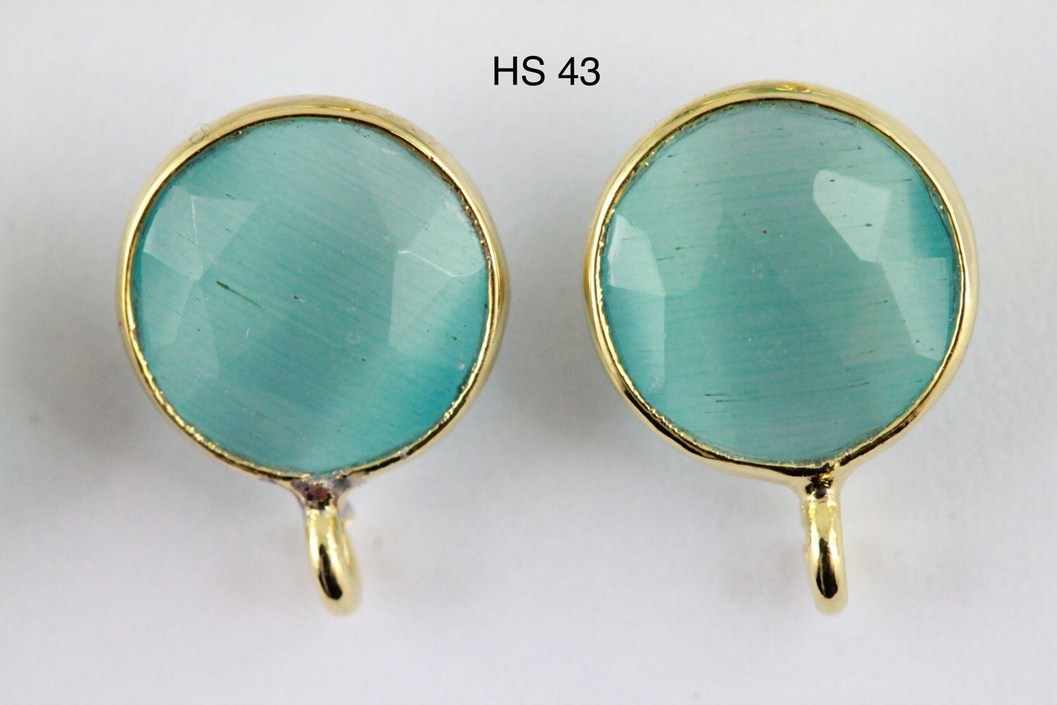 Earpost Catseye DIY Earrings Studs, 10 MM - Meena Design