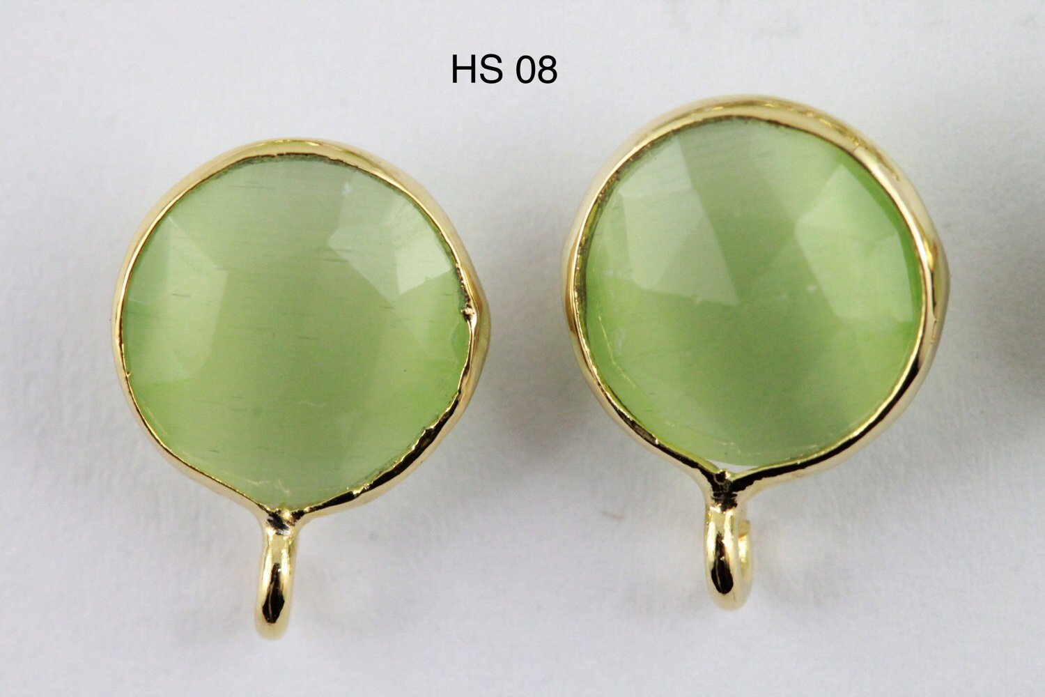 Earpost Catseye DIY Earrings Studs, 10 MM - Meena Design