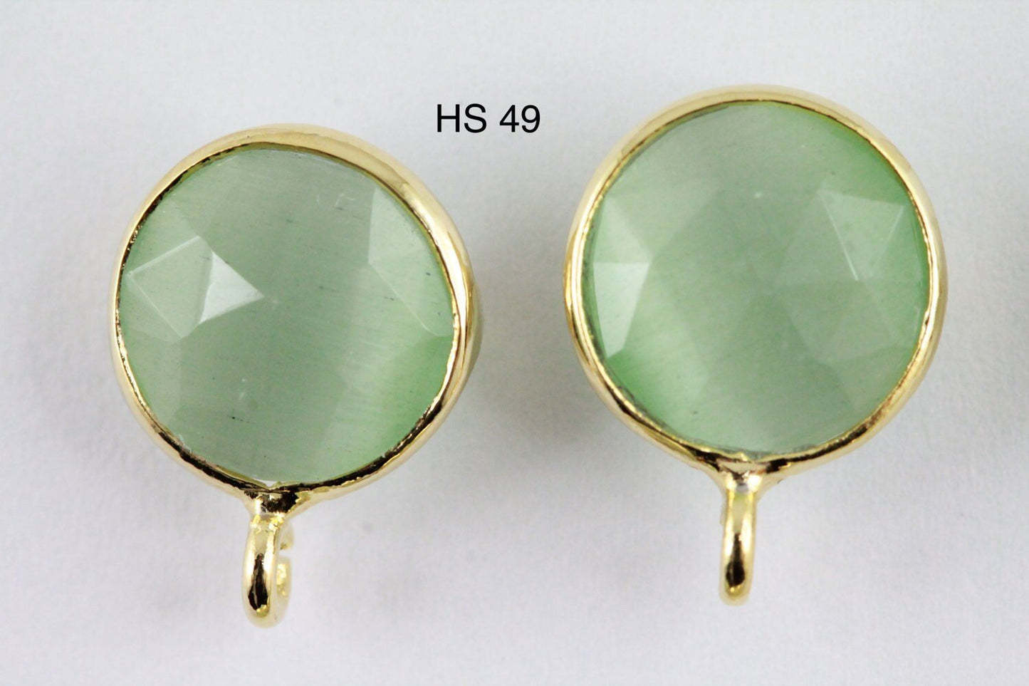 Earpost Catseye DIY Earrings Studs, 10 MM - Meena Design