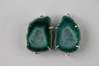 Earring Making, Natural Agate Geode Druzy Pairs Prong Set 25 - 30 mm - Meena Design