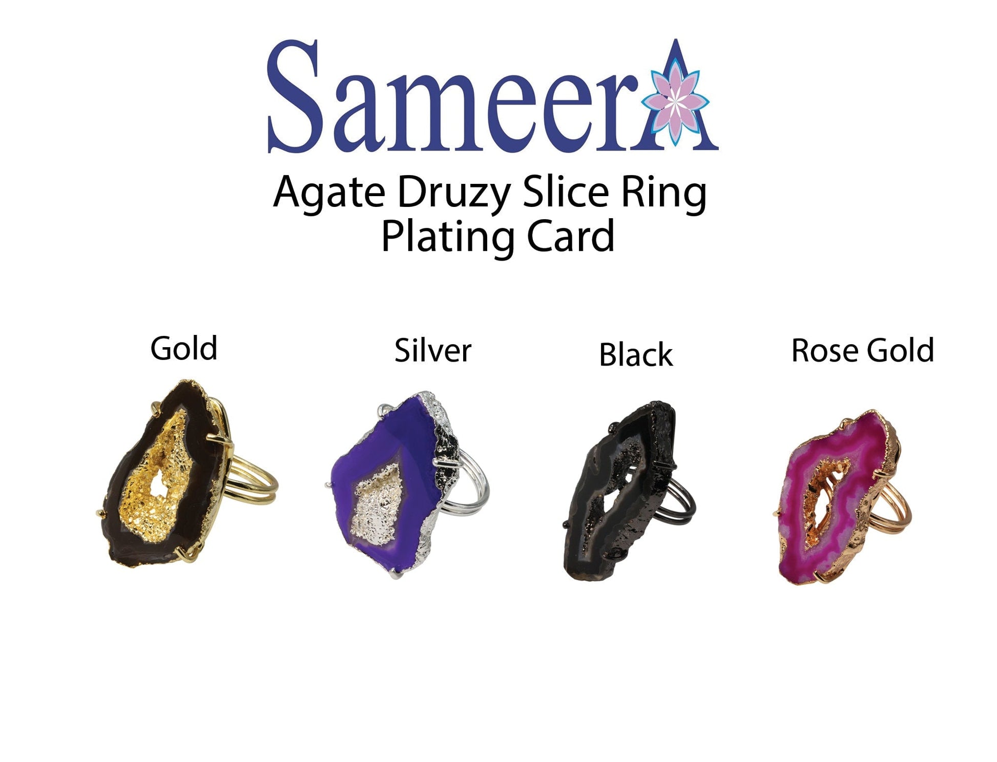 Elegance Geode Druzy Slice Ring, Wholesale Store & Gem Show Supply - Meena Design