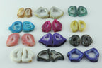 Gemstone Pairs 30 - 50 MM Natural Agate Geode Slice Pairs Hand Polished Two Side - Meena Design