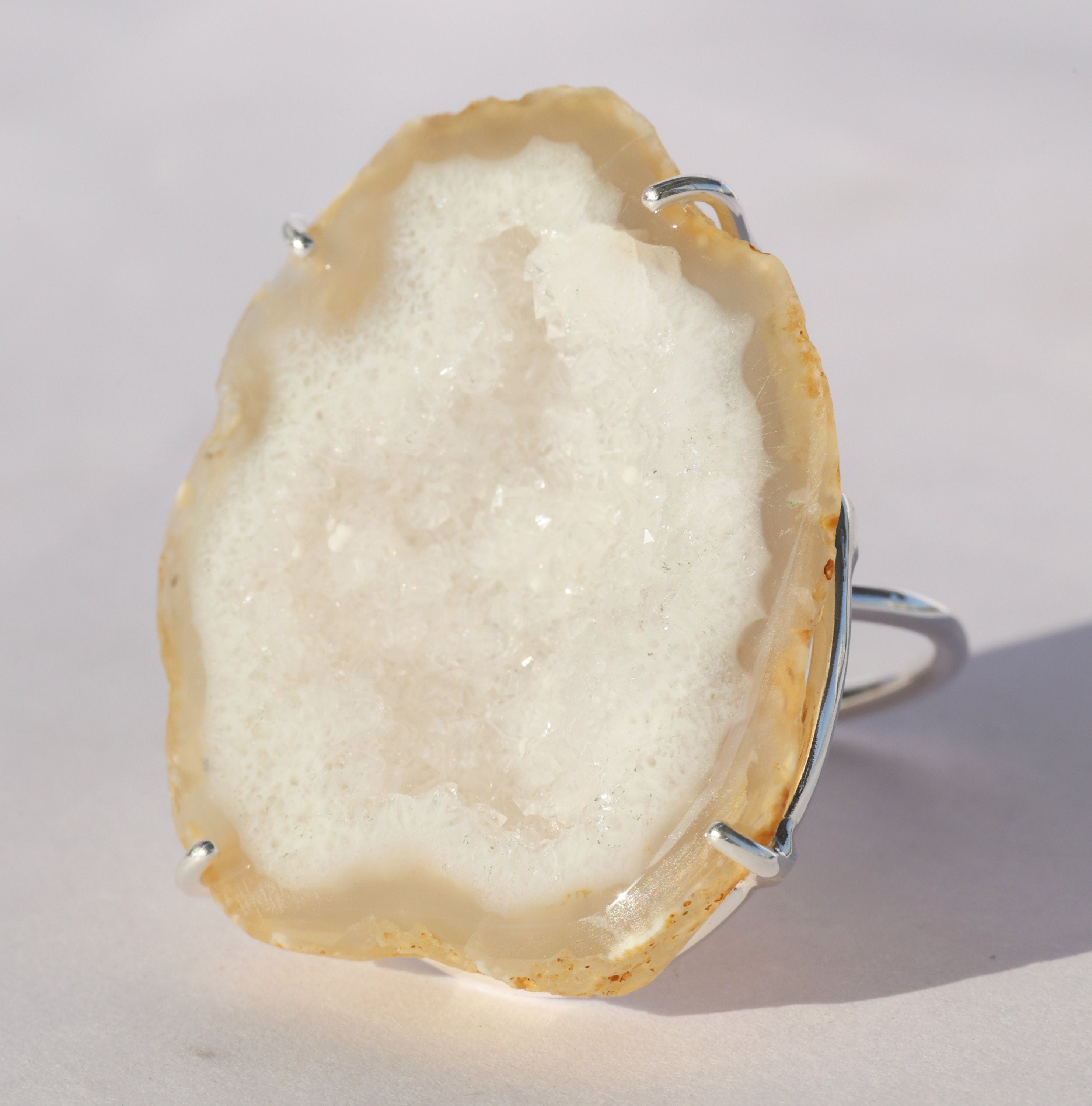 Geode, Agate, Silver, Statement Ring, Geode Ring, Druzy Ring, Crystal Ring, Gemstone Ring, Ring Silver, Adjustable Ring, Gift For Her, 925 - Meena Design