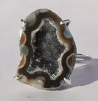 Geode, Agate, Silver, Statement Ring, Geode Ring, Druzy Ring, Crystal Ring, Gemstone Ring, Ring Silver, Adjustable Ring, Gift For Her, 925 - Meena Design