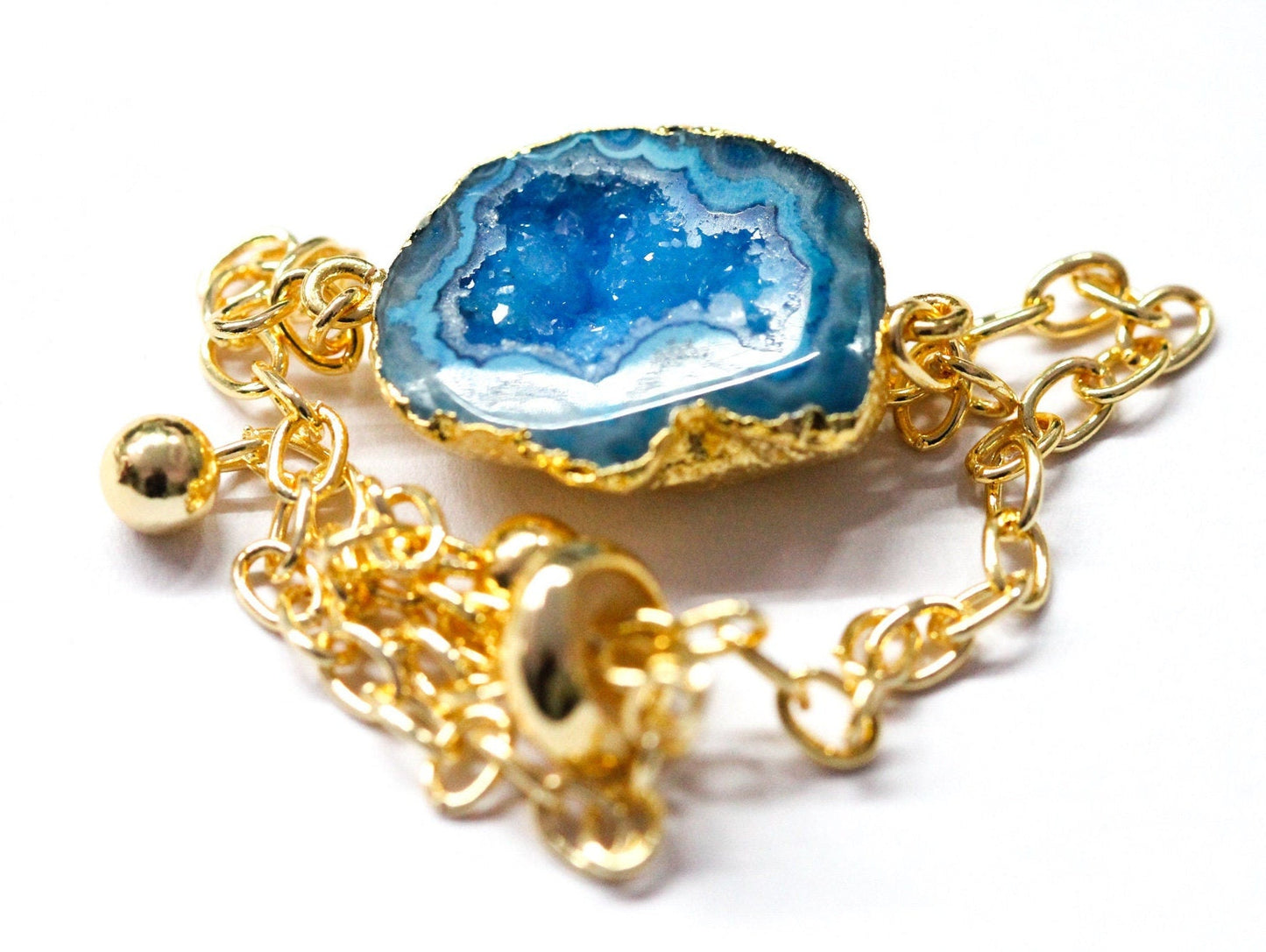 Geode Chain Bracelets Adjustable Handmade - Meena Design