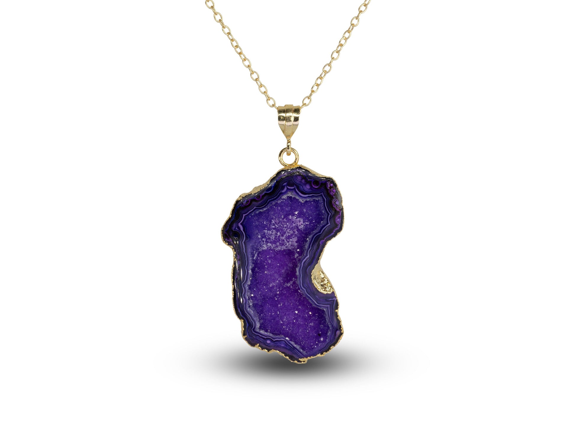 Geode Connectors * Geode Halves * Natural Gemstone * Agate * Tobasco * Geode * 24K Gold * Druzy * Pendant Geodes * Charms Geodes * 50-60 MM - Meena Design