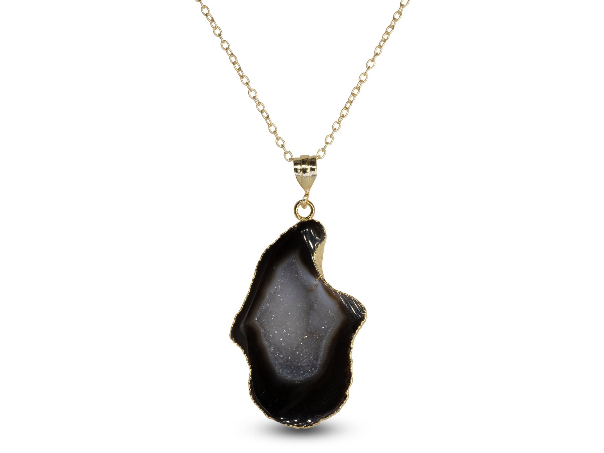 Geode Connectors * Geode Halves * Natural Gemstone * Agate * Tobasco * Geode * 24K Gold * Druzy * Pendant Geodes * Charms Geodes * 50-60 MM - Meena Design