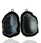 Geode Pairs Natural Tobasco Geodes 24K Gold Druzy Earring Agate DIY 25 - 30 MM - Meena Design