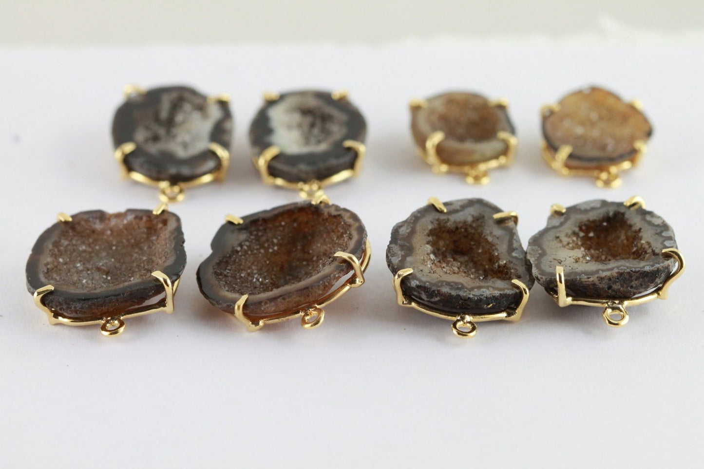 Geode Studs,DIY Earrings,Earring Studs,Gemstone Earrings,Handmade Earrings,Druzy Earring,Statement Stud,Statement Earring,Free Shipping - Meena Design