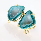 Geode Studs,DIY Earrings,Earring Studs,Gemstone Earrings,Handmade Earrings,Druzy Earring,Statement Stud,Statement Earring,Free Shipping - Meena Design