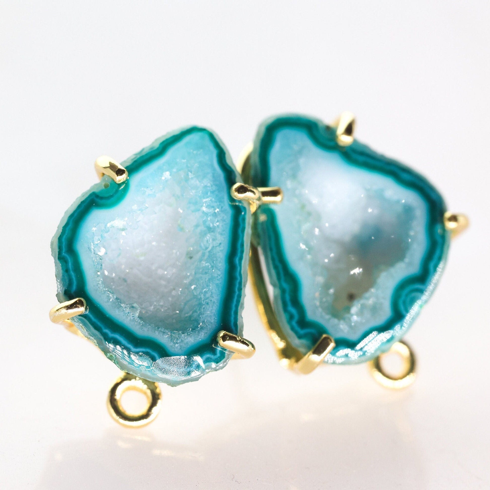 Geode Studs,DIY Earrings,Earring Studs,Gemstone Earrings,Handmade Earrings,Druzy Earring,Statement Stud,Statement Earring,Free Shipping - Meena Design