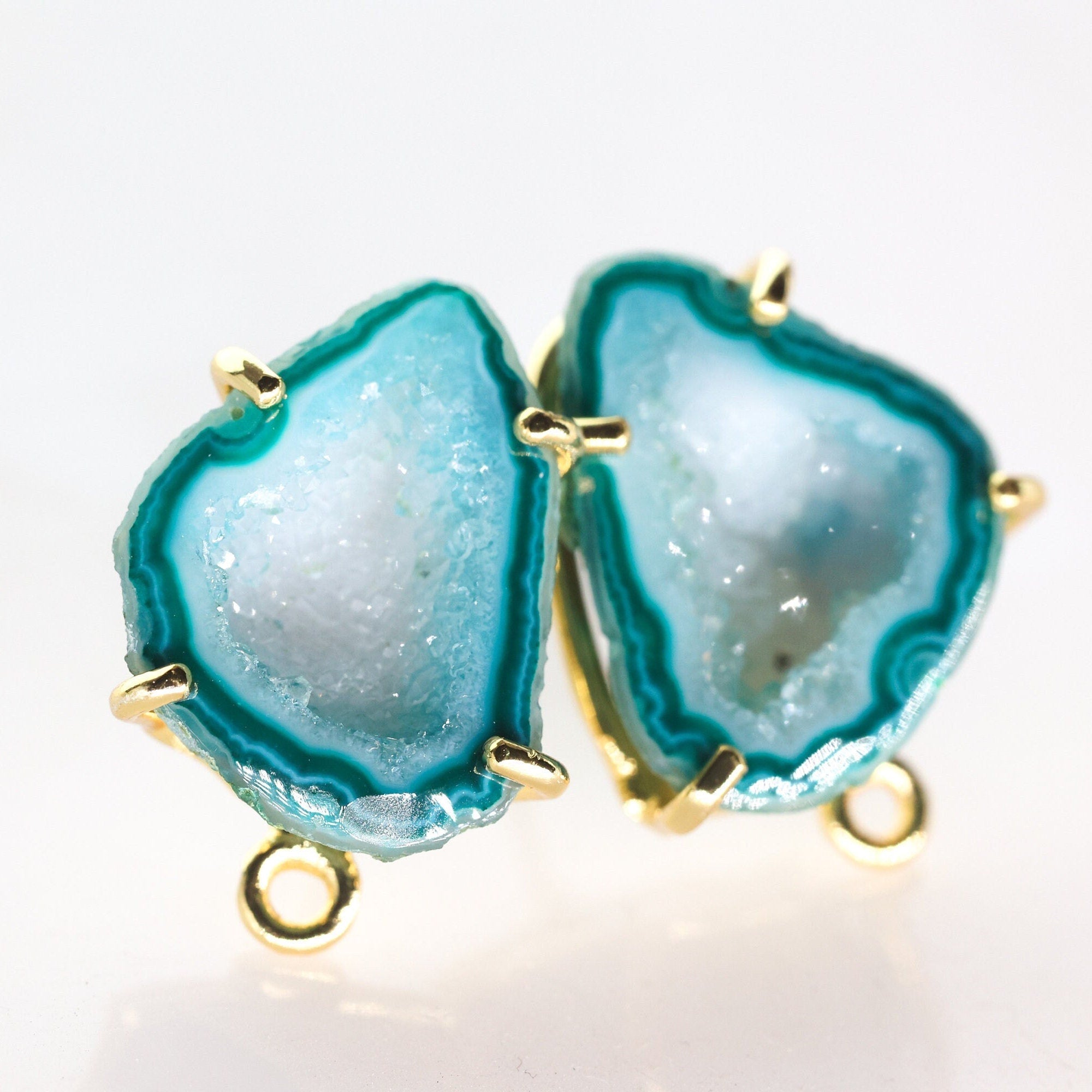 Geode Studs,DIY Earrings,Earring Studs,Gemstone Earrings,Handmade Earrings,Druzy Earring,Statement Stud,Statement Earring,Free Shipping - Meena Design