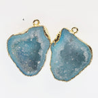 Gold Aqua cave druzy or tobasco druzy geode Pairs *Order Exact Pairs as in Photos* - Meena Design