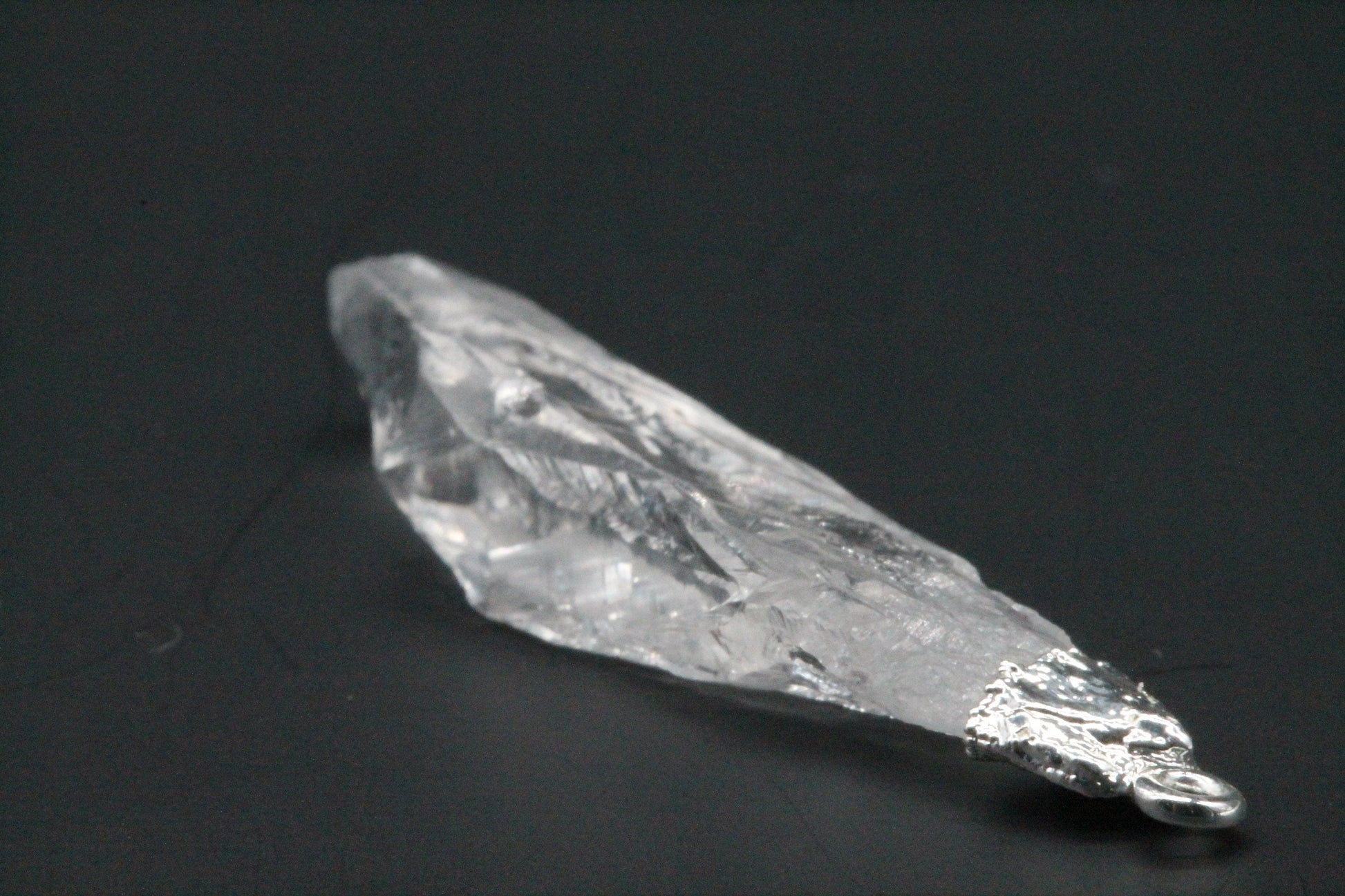 Gold Edged Rock Crystal Quartz Point charms Rough Clear Spike Points 15 - 45 mm long - Meena Design