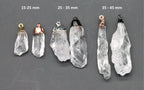 Gold Edged Rock Crystal Quartz Point charms Rough Clear Spike Points 15 - 45 mm long - Meena Design