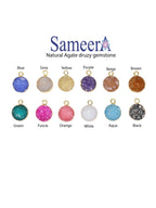 Gold Electroplated Druzy Single Bail Connector, 10mm Round Shape Druzy Gemstone Pendant - Meena Design