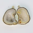 Gold Yellow Cave Druzy or Tobasco Druzy geode Pairs *Order Exact Pairs as in Photos* - Meena Design