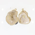Gold Yellow Cave Druzy or Tobasco Druzy geode Pairs *Order Exact Pairs as in Photos* - Meena Design