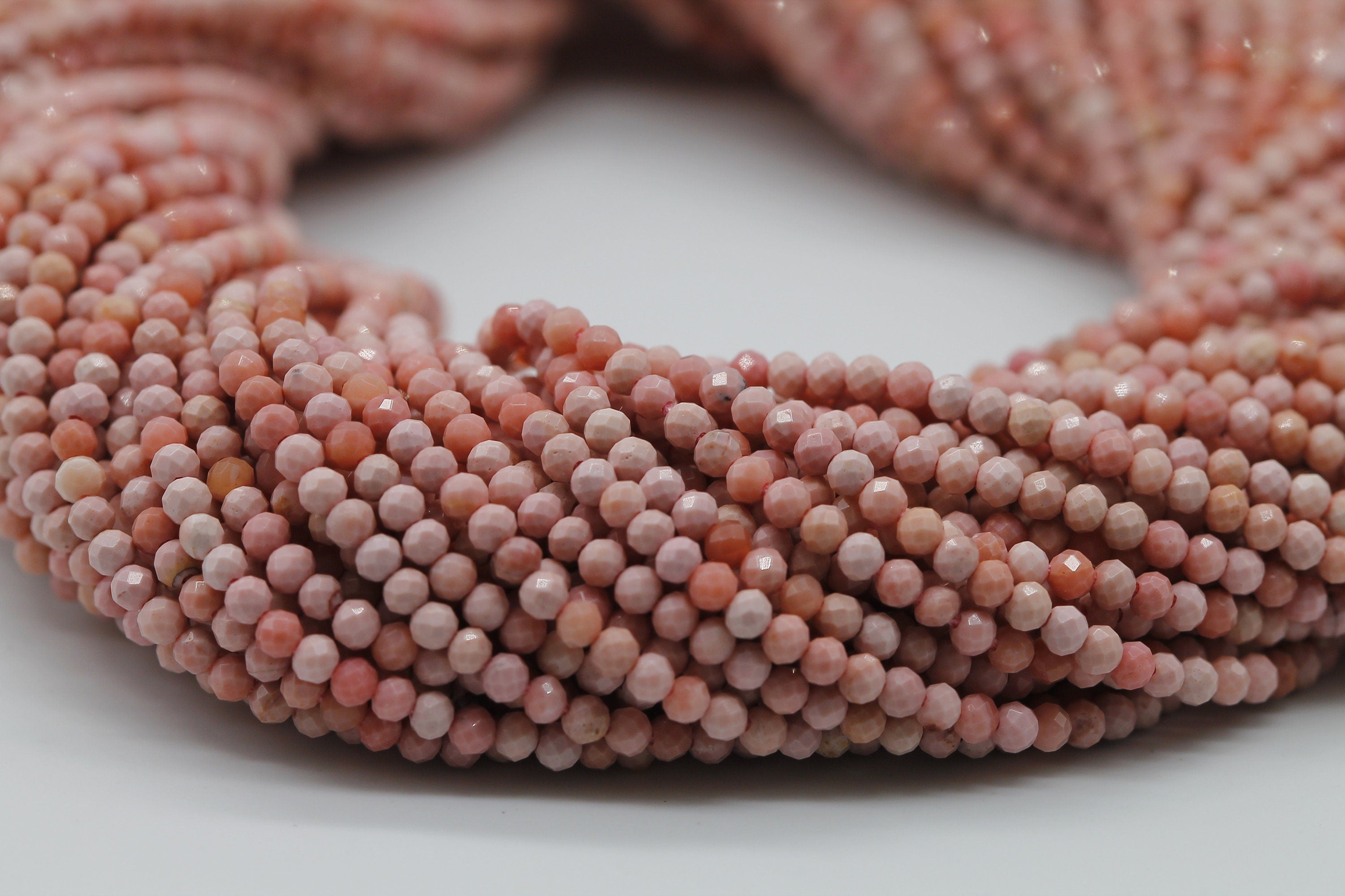 Lines Beads Pink Opal Size 2 MM - Meena Design