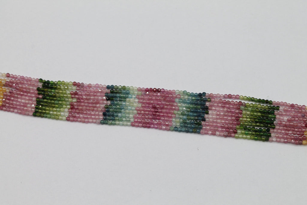 Lines Multi Tourmaline Beads Size 2 mm - Meena Design