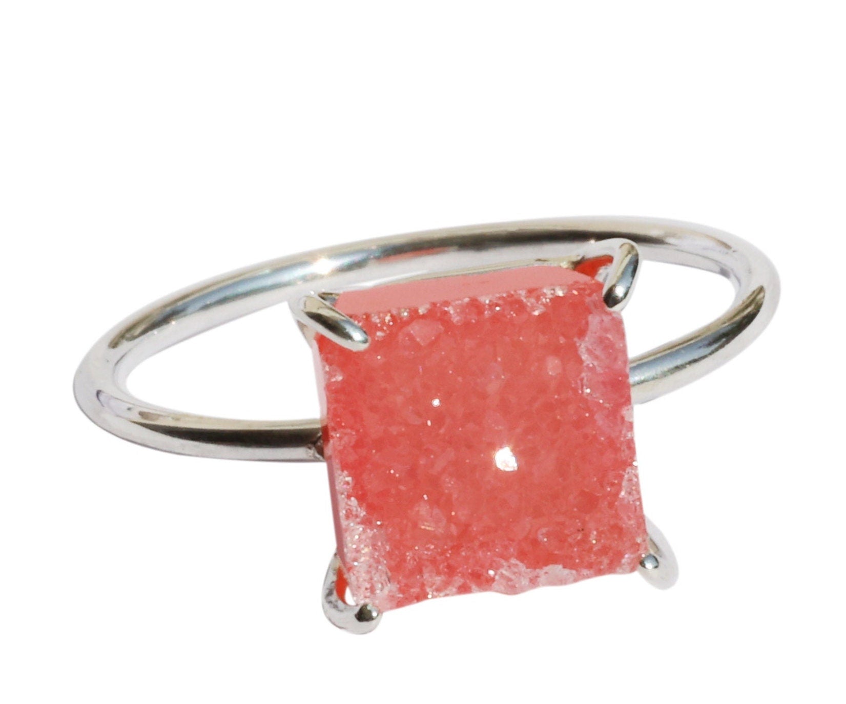 Minimalist Druzy Ring Silver 925 - Meena Design