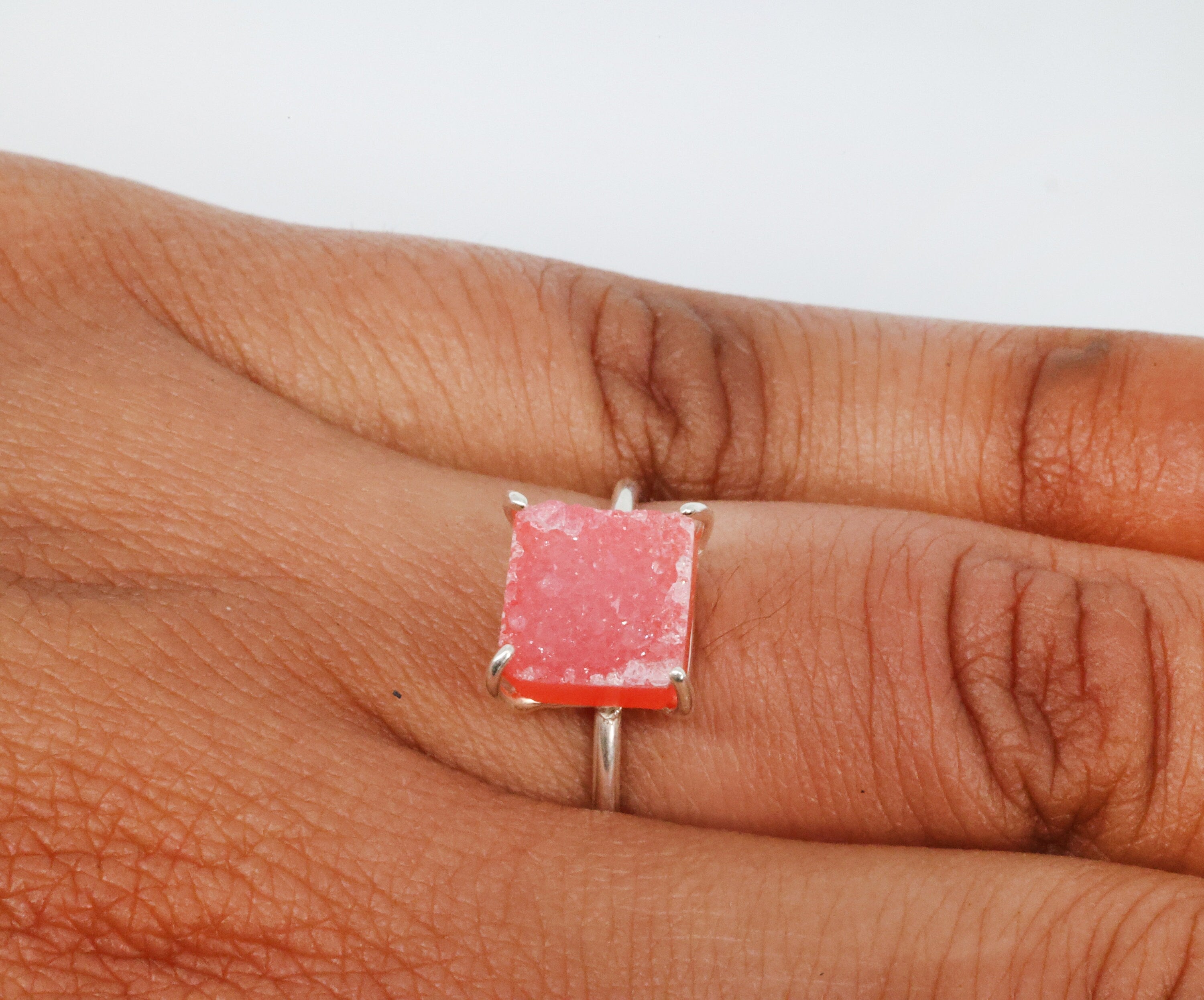 Minimalist Druzy Ring Silver 925 - Meena Design