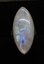 moonstone silver ring, white rainbow, handmade silver jewelry, chakra jewelry, natural gemstones - Meena Design