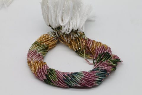 Multi Toumaline Beads Lines 2 mm - Meena Design